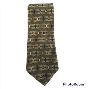 Kenneth Cole Reaction Geometric 100% Silk Classic Neck Tie Mens Office Career